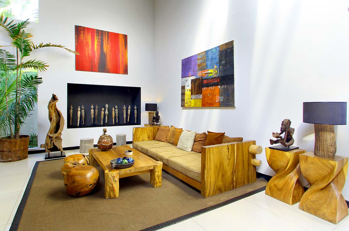 Art collections on the wall of living room
